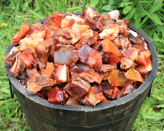 Rough Natural Carnelian Stones: Choose Ounces or lb Bulk Wholesale Lots (Premium Quality 'A' Grade, Madagascar)