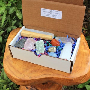 Mystery Crystal Box Crystals, Bracelets, Palm Stones, Selenite, Palo Santo, Tumble and Rough Stones Crystal Confetti, Crystal Gifts image 9