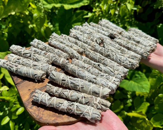 100 White Sage Smudge Sticks (Thin) - Mini White Sage Sticks, Travel Size Bundles