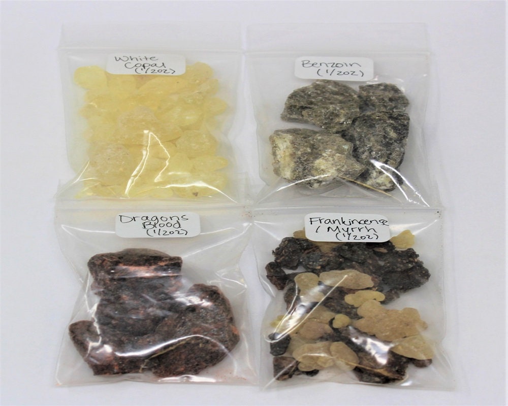 Resin Incense Sampler Set of 4 Frankincense and Myrrh Benzoin
