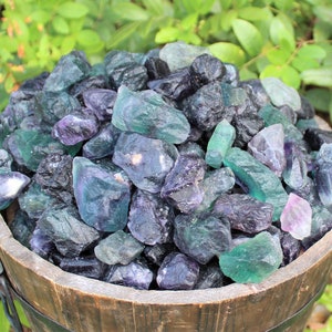 Fluorite Raw Natural Stones: Choose Ounces or lb Bulk Wholesale Lots (Premium Quality 'AAA' Grade Fluorite Crystals)