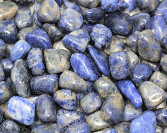 Sodalite Tumbled Stones: Choose Ounces or lb Bulk Wholesale Lots (Premium Quality 'A' Grade)
