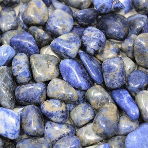 Sodalite Tumbled Stones: Choose Ounces or lb Bulk Wholesale Lots (Premium Quality 'A' Grade)