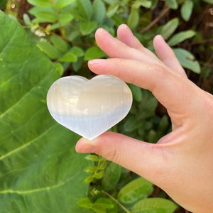 Selenite Crystal Hearts Small, Large & Extra Large 0.75 3: Choose Size Polished Selenite Heart, Palm Stone Large: 1.5 - 2"