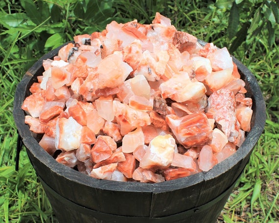 Red Calcite Rough Natural Premium Grade Stones: Choose Ounces or lb Bulk Wholesale Lots (Premium Quality 'A' Grade)