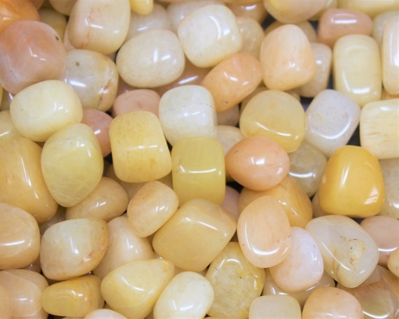 Yellow Aventurine Tumbled Stones: Choose Ounces or lb Bulk Wholesale Lots (Premium Quality 'A' Grade)