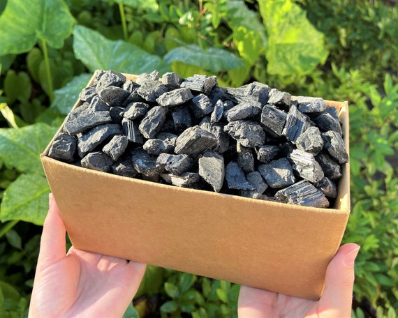 CLEARANCE Black Tourmaline Rough Natural Crystals 'B' Quality WHOLESALE 8 lb Box Lot (Crazy CHEAP Rough Black Tourmaline, Raw Tourmaline)