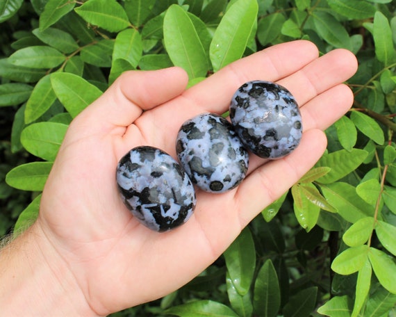 Indigo Gabbro Hand Polished Stones: Choose How Many ('A' Grade Indigo Gabbro Pebbles, Indigo Gabbro Palm Stones)