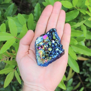 Rainbow Aura Amethyst Clusters, 'AAA' Grade Titanium Metallic Amethyst Crystals - Choose Size 5 - 7 oz