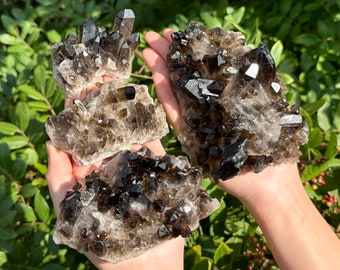 Smoky Quartz Crystal Clusters 'AAA' Grade Quality Specimens - Choose Size (LARGE Premium Quality Smoky Quartz Clusters, Smokey Quartz)