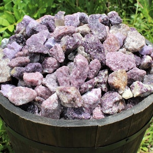 Lepidolite Raw Natural Stones: Choose Ounces or lb Bulk Wholesale Lots (Premium Quality 'A' Grade)