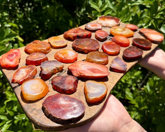 Carnelian Crystal Slabs, Polished Carnelian Slices - 'A' Grade Wholesale Bulk Lots - Choose Amount
