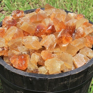 Honey Calcite Rough Natural Stones: Choose Ounces or lb Bulk Wholesale Lots (Premium Quality &#39;A&#39; Grade, Caramel Calcite)