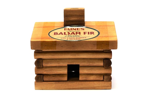 Paine's LOG CABIN BURNER, Small: Smoking Chimney! + 10 Balsam Fir Logs!