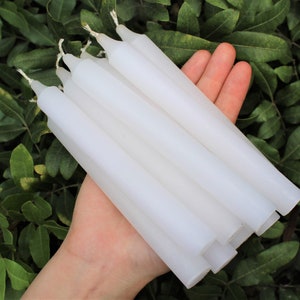 White Taper Candles, LARGE 6 Candles: Choose How Many Bulk Wholesale Lots Set of 10