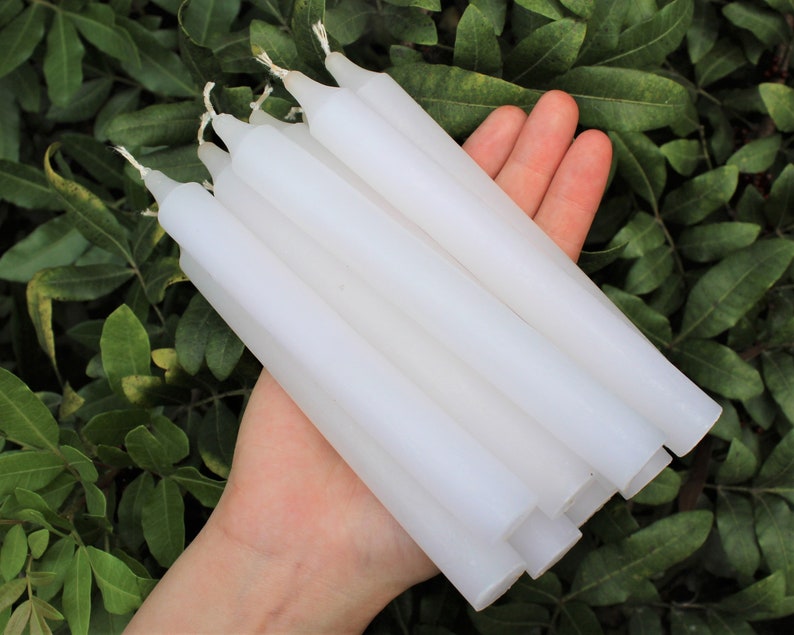 White Taper Candles, LARGE 6 Candles: Choose How Many Bulk Wholesale Lots Set of 10