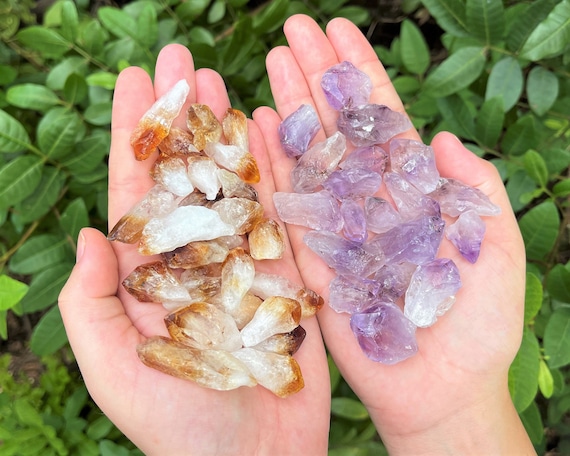 Amethyst Points & Citrine Points Mixed Assortment: Choose Ouncesor lbs Bulk Wholesale Lots (Amethyst Crystal Points, Citrine Crystal Points)
