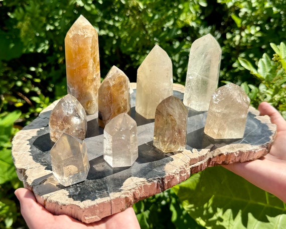 RARE Natural Citrine Obelisk - Chooose Size (Natural Citrine 6-Sided 'AAA' Premium Quality Crystal Tower)