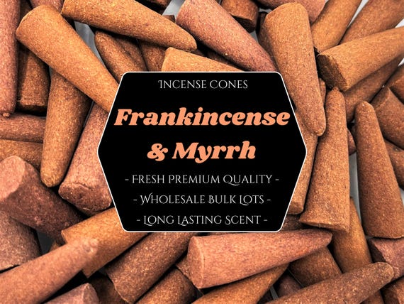FRANKINCENSE & MYRRH Incense Cones: Choose 10, 20, 50, 100 or 200 Bulk Lots