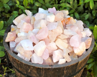 CLEARANCE Rose Quartz Rough Natural Stones: Choose Ounces or lb Bulk Wholesale Lots (B/C QUALITY Light Pink Rose Quartz Crystals)