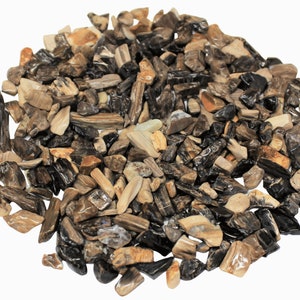 Petrified Wood Semi Tumbled Gemstone Mini Chips 5 - 10 mm: Choose Ounces or lb Loose Wholesale Bulk Lots (&#39;AAA&#39; Grade, Petrified Wood Chips)