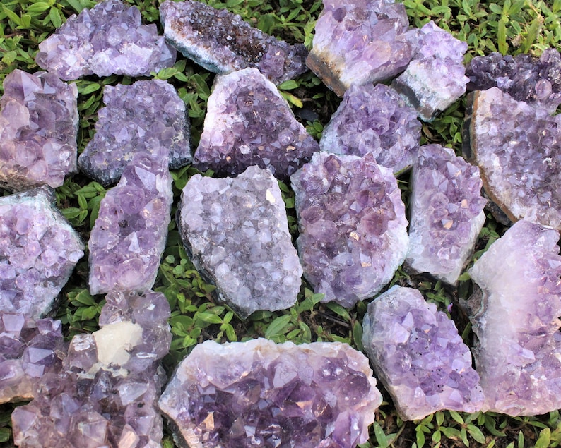 large amethyst clusters