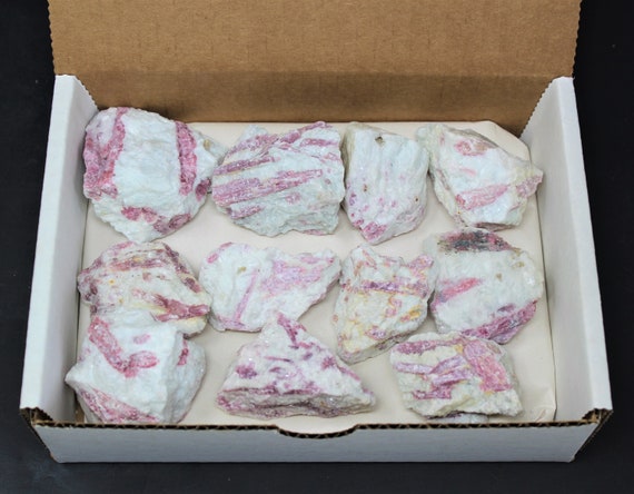 Natural Pink Tourmaline Wholesale Box Lot 9 - 14 Pieces (Premium 'AAA' Grade Rubellite, Pink Tourmaline Bulk Lots, Pink Tourmaline Crystals)