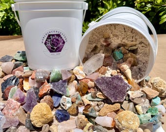 Mineral & Fossil Mining Bucket - Crystals, Fossils, Geodes and More - Gem Mining Adventure