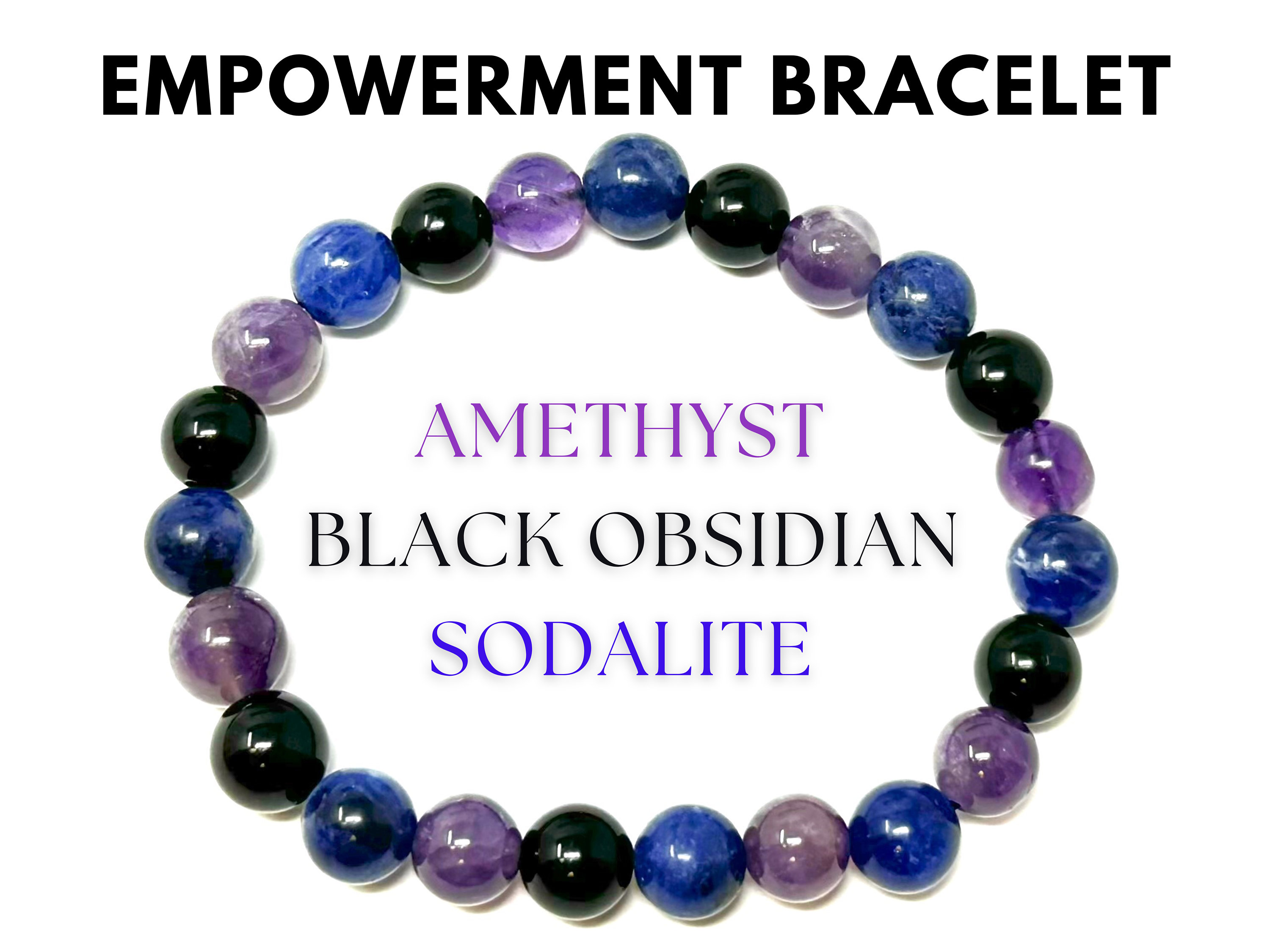 Black Obsidian & Dalmatian Jasper- Protection & Joy Wrap Bracelet/Necklace  4mm - Awakenings