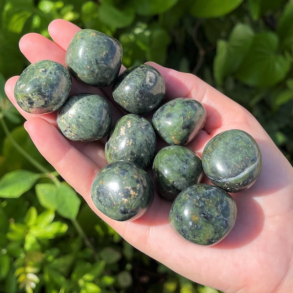 Jade Nephrite Tumbled Stones: Choose How Many Pieces (Premium Quality 'A' Grade)