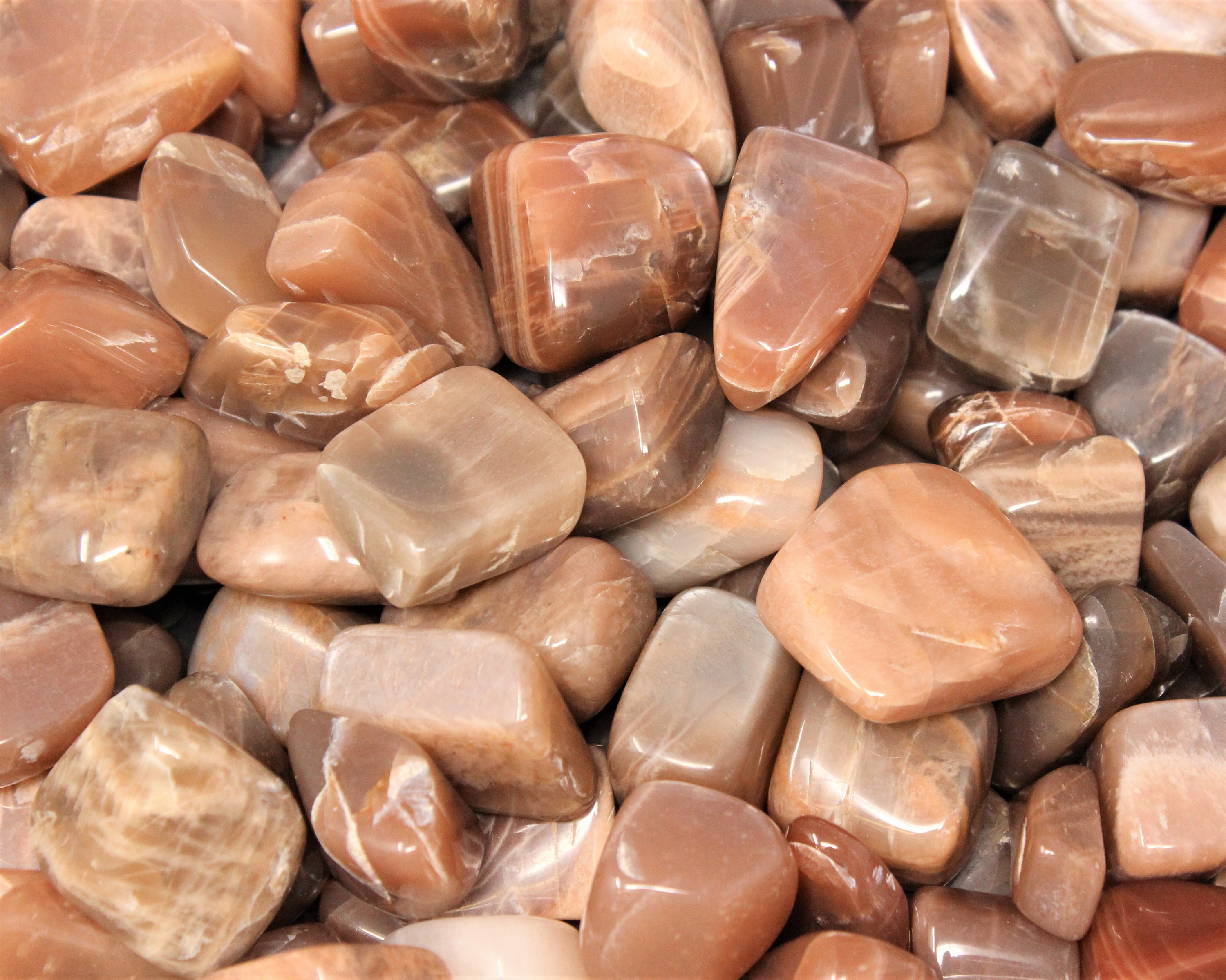 Peach Moonstone Tumbled Stones Choose How Many Pieces ('A' Grade