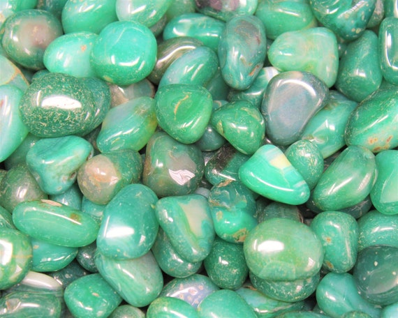 Green Agate Tumbled Stones: Choose Ounces or lb Bulk Wholesale Lots (Premium Quality 'A' Grade)