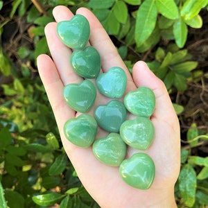 Green Aventurine Heart 1" - Choose How Many ('A' Grade Premium Quality Green Aventurine Crystal Hearts)