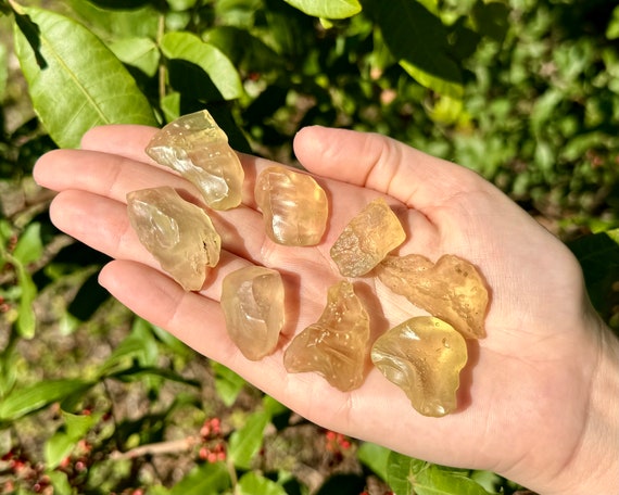 Natural Libyan Desert Glass - 100% Genuine Libyan Gold Tektite: Choose Size (Beautiful High Quality Libyan Desert Glass)