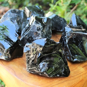 MASSIVE Rough Black Obsidian Natural Crystals: Choose Size, 3 12 Chunks 'A' Grade, Raw Black Obsidian Stones, Natural Obsidian Crystal image 6