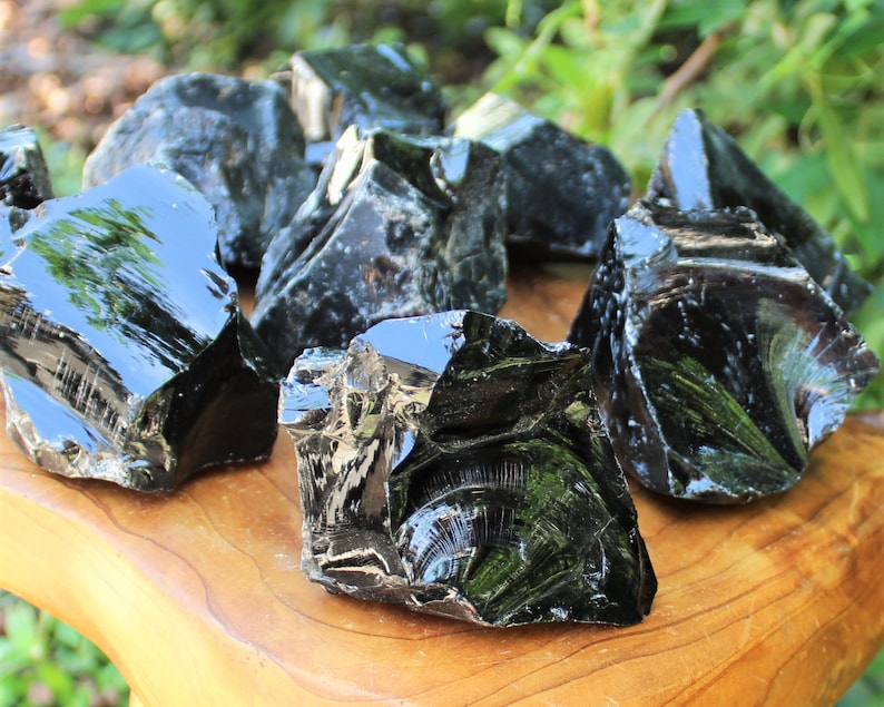 MASSIVE Rough Black Obsidian Natural Crystals: Choose Size, 3 12 Chunks 'A' Grade, Raw Black Obsidian Stones, Natural Obsidian Crystal image 6