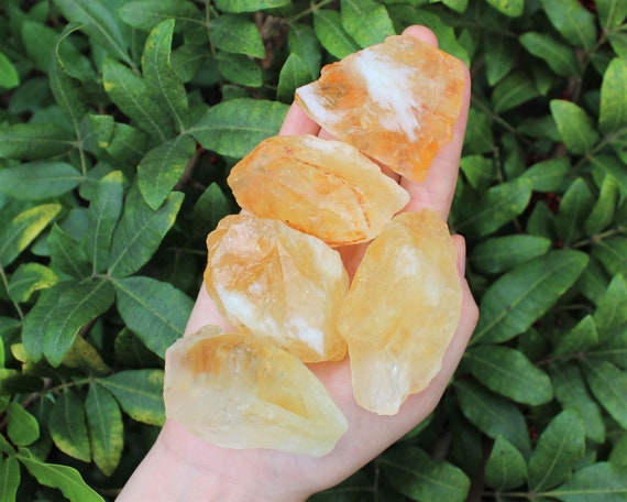 LARGE Rough Citrine Chunks, 2" - 3": Choose How Many Pieces ('A' Grade Premium Quality Raw Citrine Crystals)