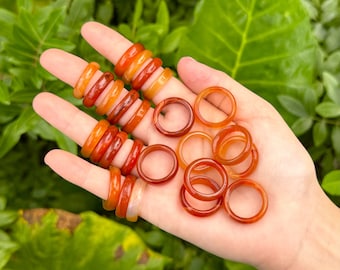 Carnelian Ring, Carnelian Gemstone Crystal Rings - Choose Size (Premium Quality Carnelian Gemstone Jewelry)