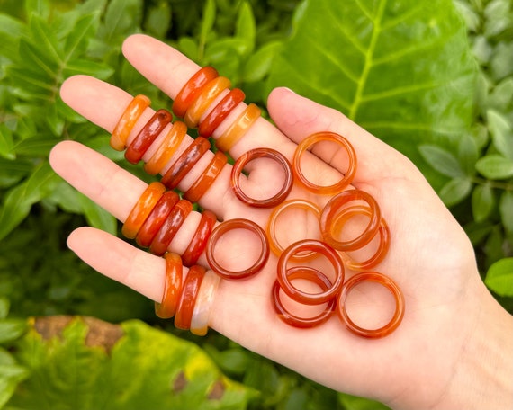 Carnelian Ring, Carnelian Gemstone Crystal Rings - Choose Size (Premium Quality Carnelian Gemstone Jewelry)