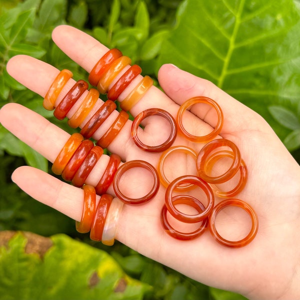 Carnelian Ring, Carnelian Gemstone Crystal Rings - Choose Size (Premium Quality Carnelian Gemstone Jewelry)