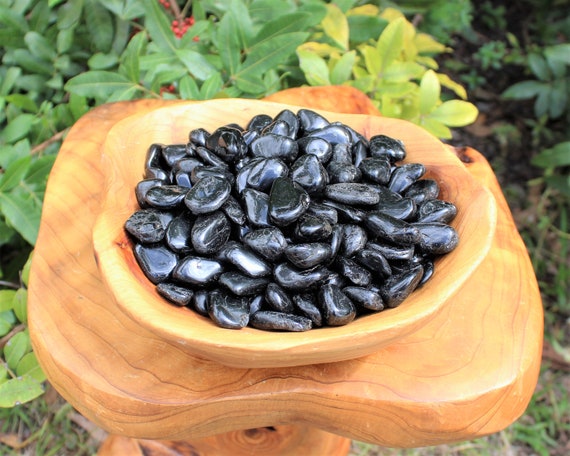 6 Small Black Tourmaline Grounding Crystals Stones (About 3/4" +/-)