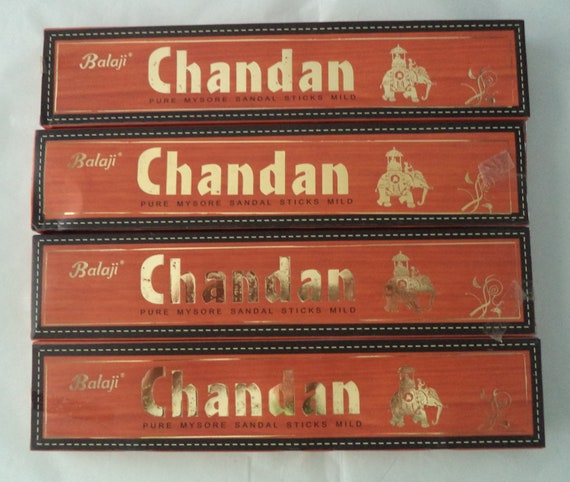 Balaji CHANDAN Incense Sticks: 4 x 15 Gram Boxes, Total 60 Grams
