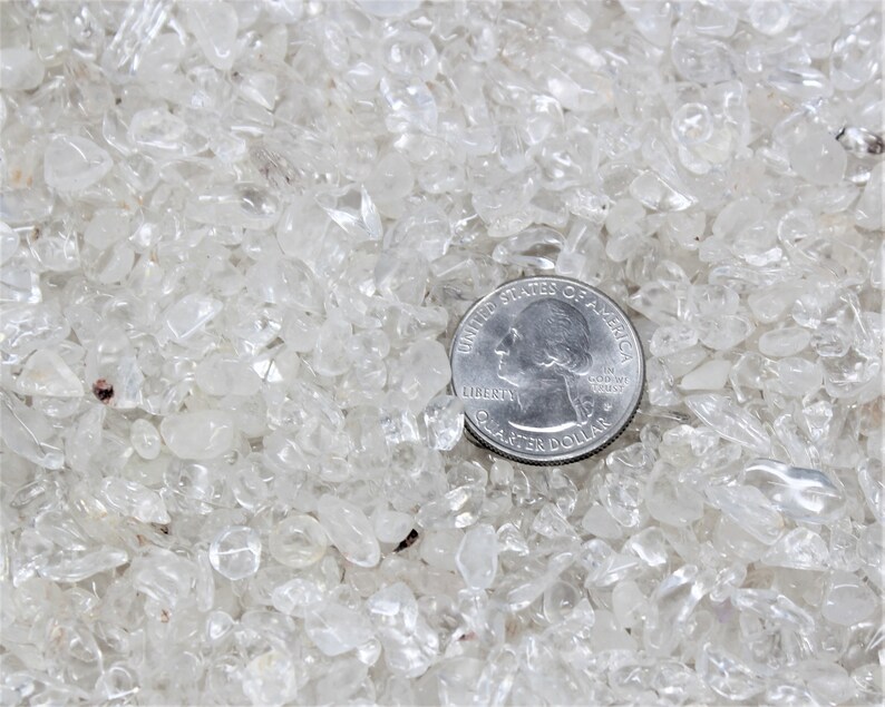 Clear Quartz Semi Tumbled Gemstone Mini Chips 3 8 mm: Choose Ounces or lb Loose Wholesale Bulk Lots 'AAA' Grade, Clear Quartz Chips image 7