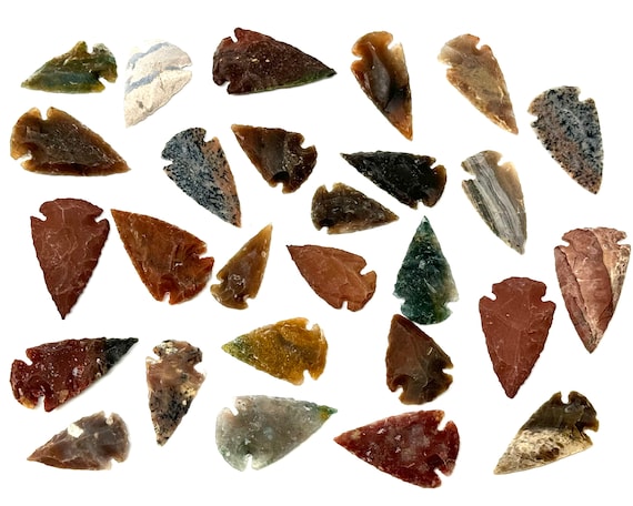 Agate Arrowheads, 1.25 - 1.5": Choose How Many (Premium Quality Gemstone Arrowheads, Agate Crystal Arrowheads)