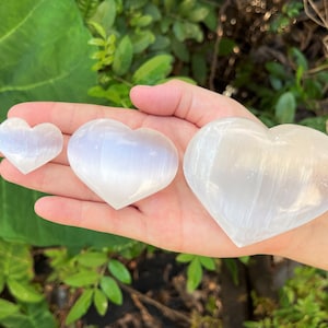 Polished Selenite Crystal Heart