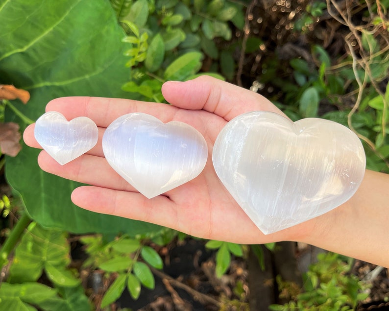 Polished Selenite Crystal Heart