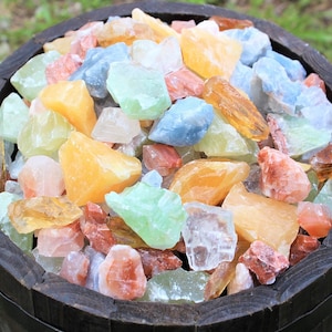 Mixed Calcite Rough Natural Premium Grade Stones: Choose Ounces or lb Bulk Wholesale Lots (Premium Quality &#39;A&#39; Grade Calcite Crystals)