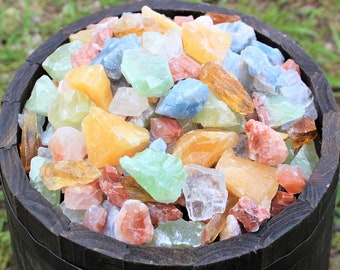 Rough Natural Mixed Calcite Premium Grade Stones In Beautiful Assortment: Choose 4 oz, 8 oz, 1 lb, 2 lb, 5 lb Bulk Lot (Bulk Lot)