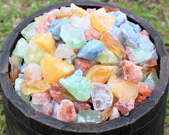 Mixed Calcite Rough Natural Premium Grade Stones: Choose Ounces or lb Bulk Wholesale Lots (Premium Quality 'A' Grade Calcite Crystals)