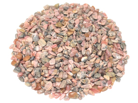 Rhodochrosite Semi Tumbled Gemstone Mini Chips TINY, 1 - 3 mm: Choose Ounces or lb Loose Wholesale Bulk Lots (Pink Rhodochrosite Crystals)